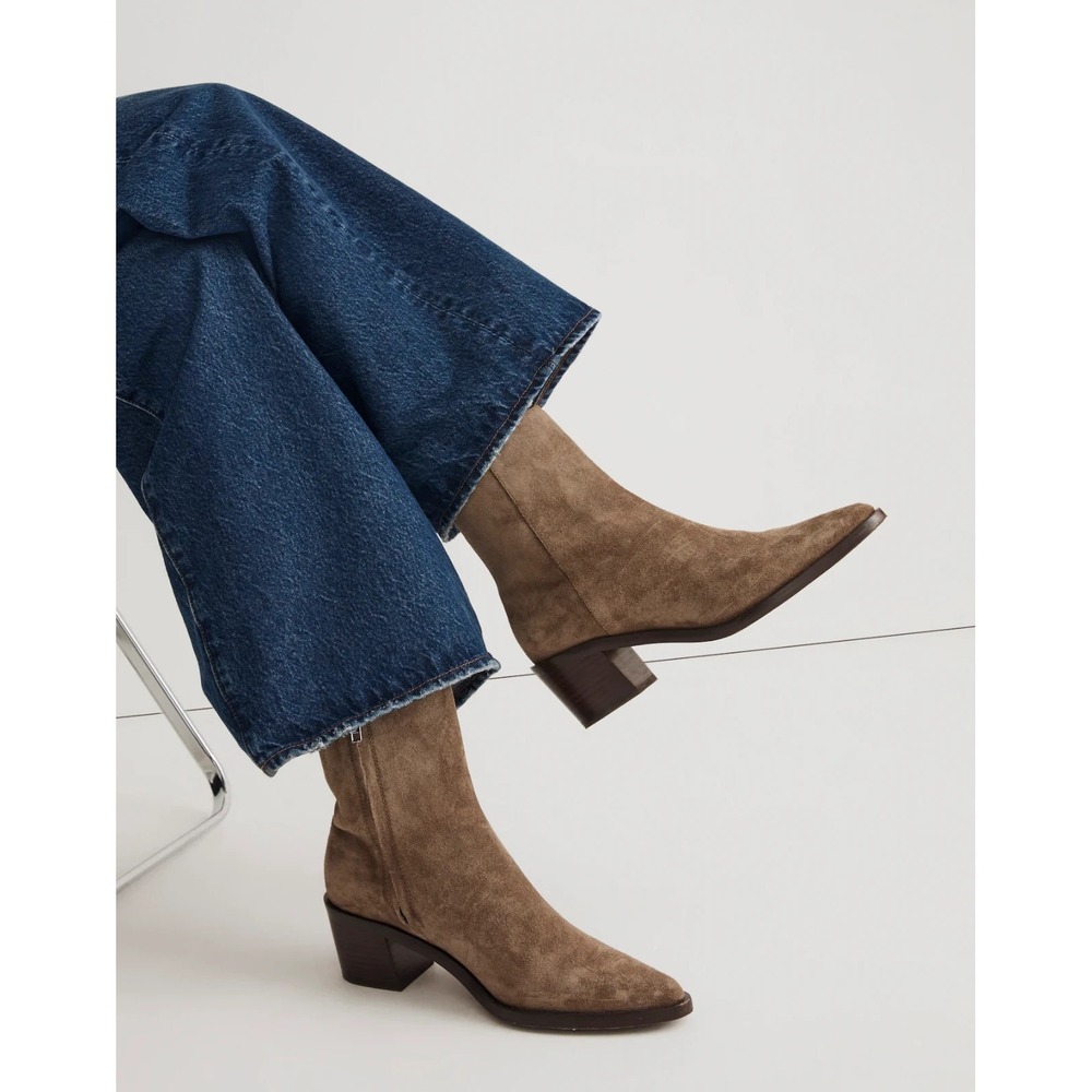 Madewell The Darcy Ankle Boot in Burnt Olive Suede Upper Women's Size 8
